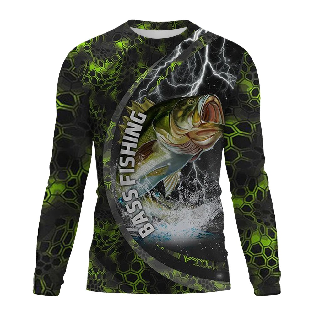 Fishing Shirt Uv Protection - قميص رجالي بأكمام طويلة لصيد الأسماك،