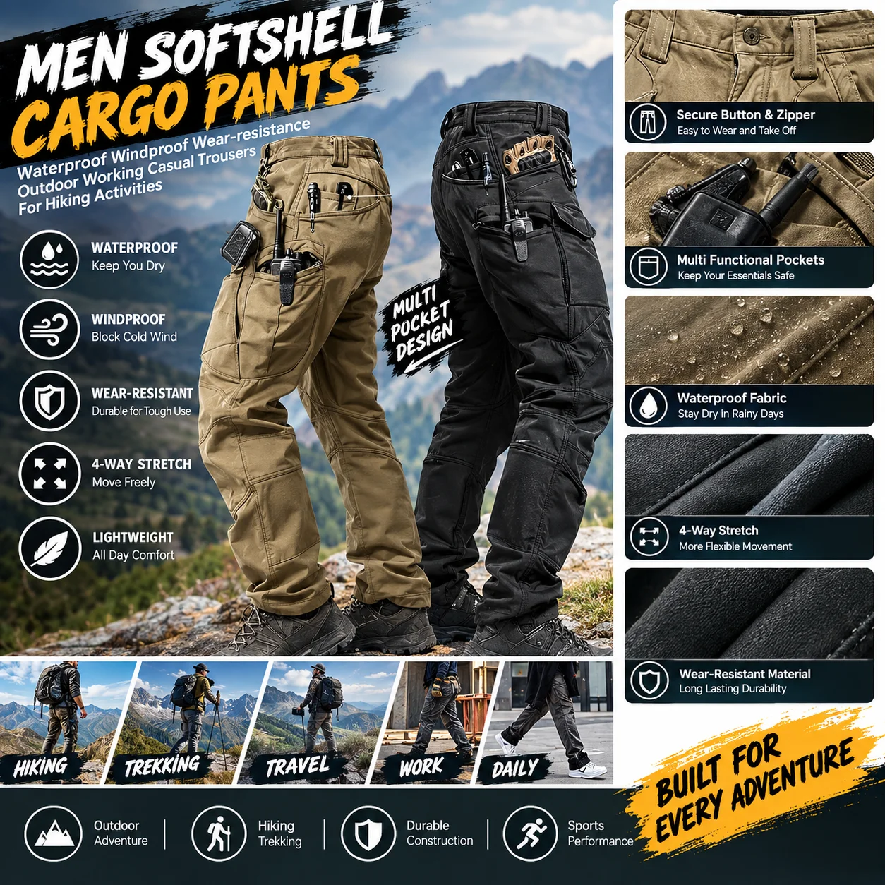 بنطلونات وسترات رجالية شتوية م - مراجعة Fishing Pants Waterproof وسعره