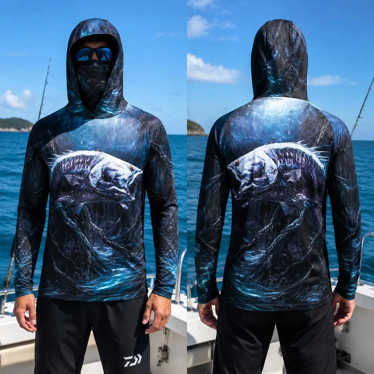 قميص صيد رجالي بغطاء للرأس، حم - مراجعة Fishing Shirt Uv Protection وسعره
