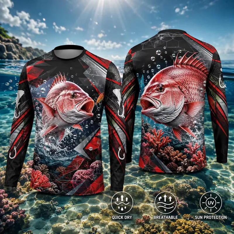 قميص صيد سمك السنابر الأحمر بأ - مراجعة Fishing Shirt Uv Protection وسعره