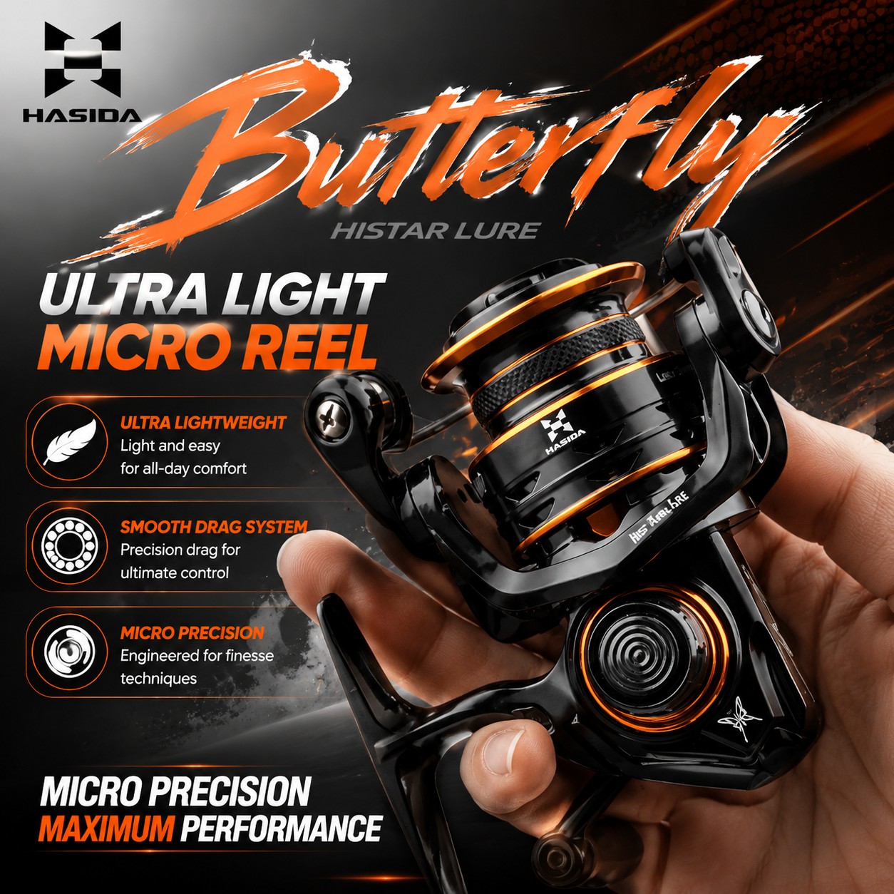 بكرة صيد HASIDA Butterfly 800  - مراجعة Kastking Reel Zephyr وسعره