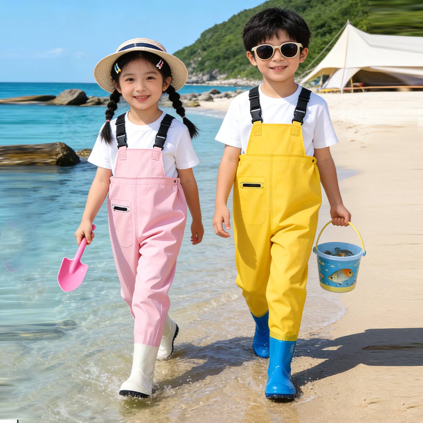 بدلة صيد بحرية للأطفال مقاومة  - مراجعة Fishing Pants Waterproof وسعره